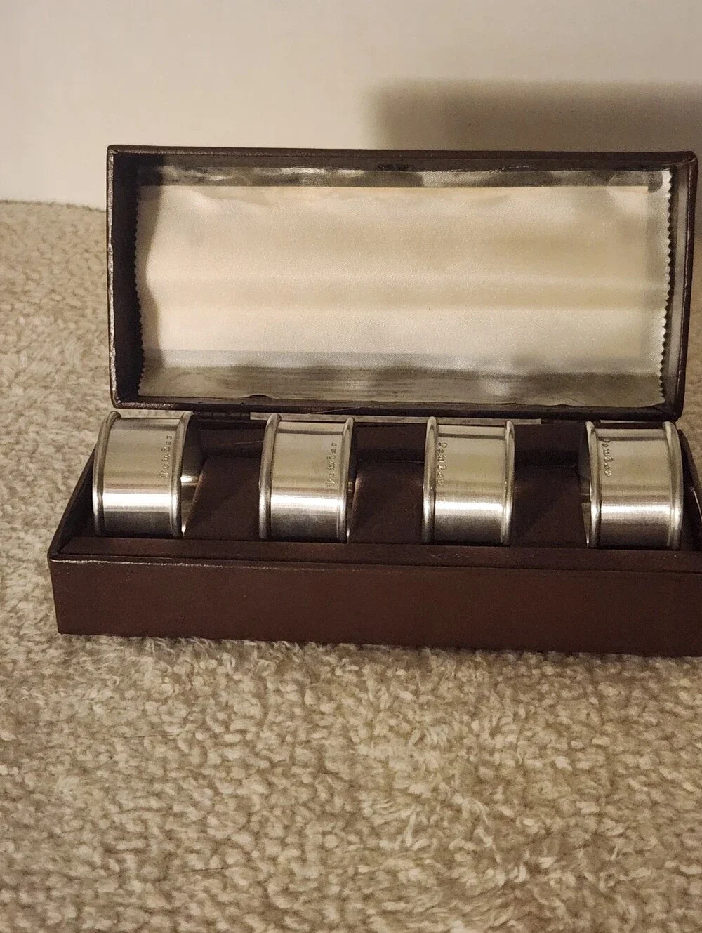 Pewter  Napkin Ring Set - 4 Pack